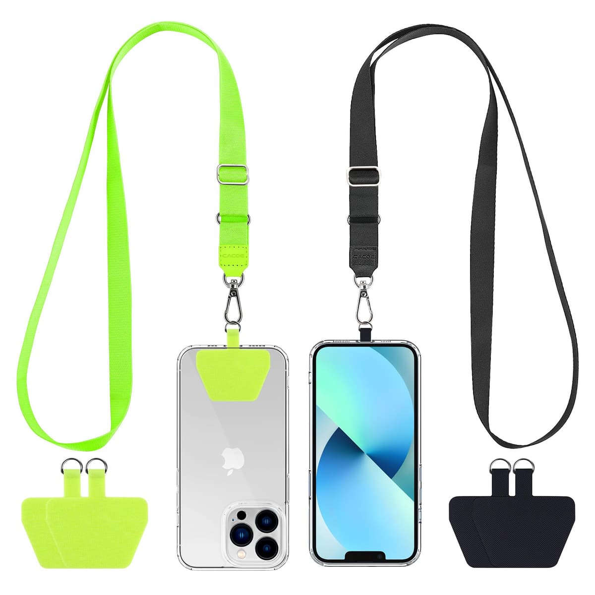 CACOE Universal Mobile Phone Chain, 2 Pcs Adjustable Collar Lanyard and 2 Pcs Durable Patches, Lanyard Mobile Phone Neck Strap Compatible with Most Smartphones — view 13