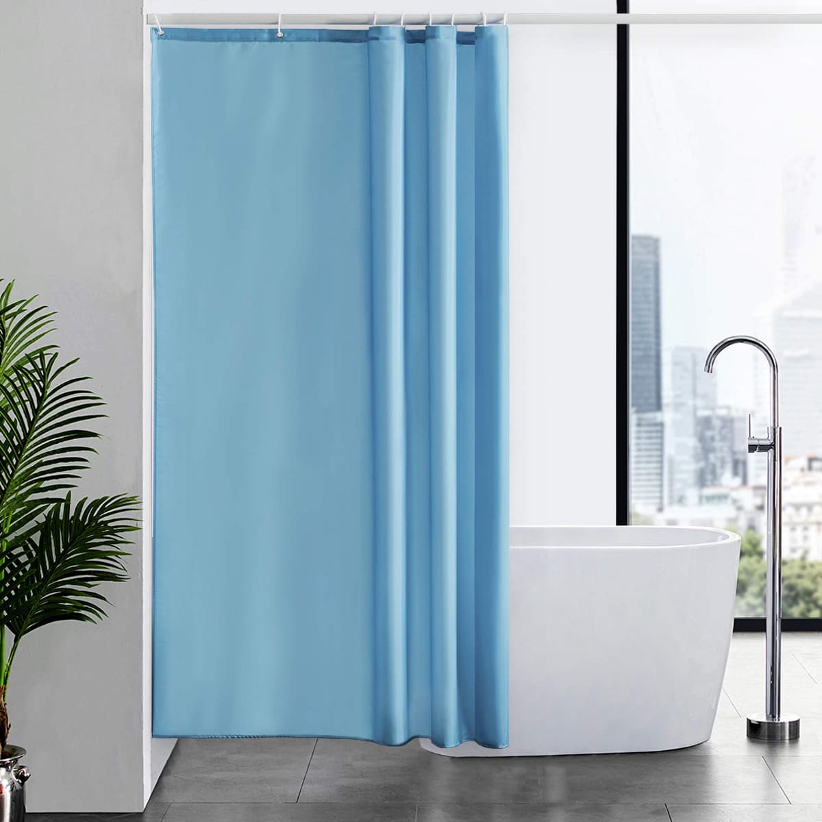 Furlinic Cortina Ducha 200x200cm Antimoho Impermeable Lavable Blanco Tela Poliéster Grandes Cortinas de Baño con 12 Aros de Cortina Ducha. — view 67
