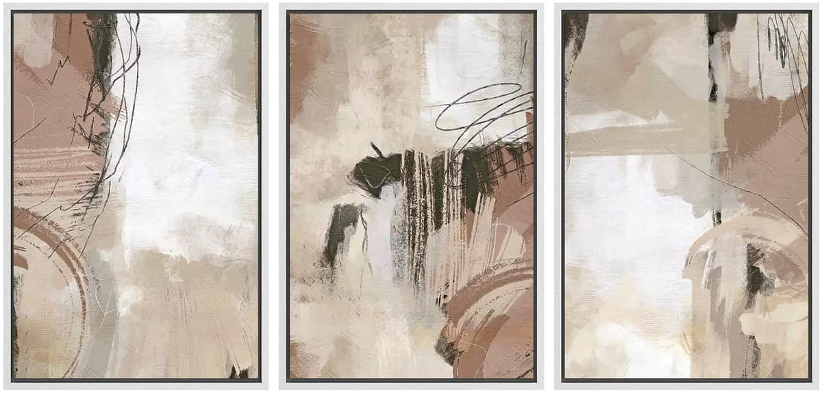SIGNWIN Framed Canvas Print Wall Art Set Coastal Serenity Abstract Seaside Illustrations Modern Art Decorative Rustic Calm/Zen for Living Room, Bedroom, Office - 24"x36"x3 Natural — view 12