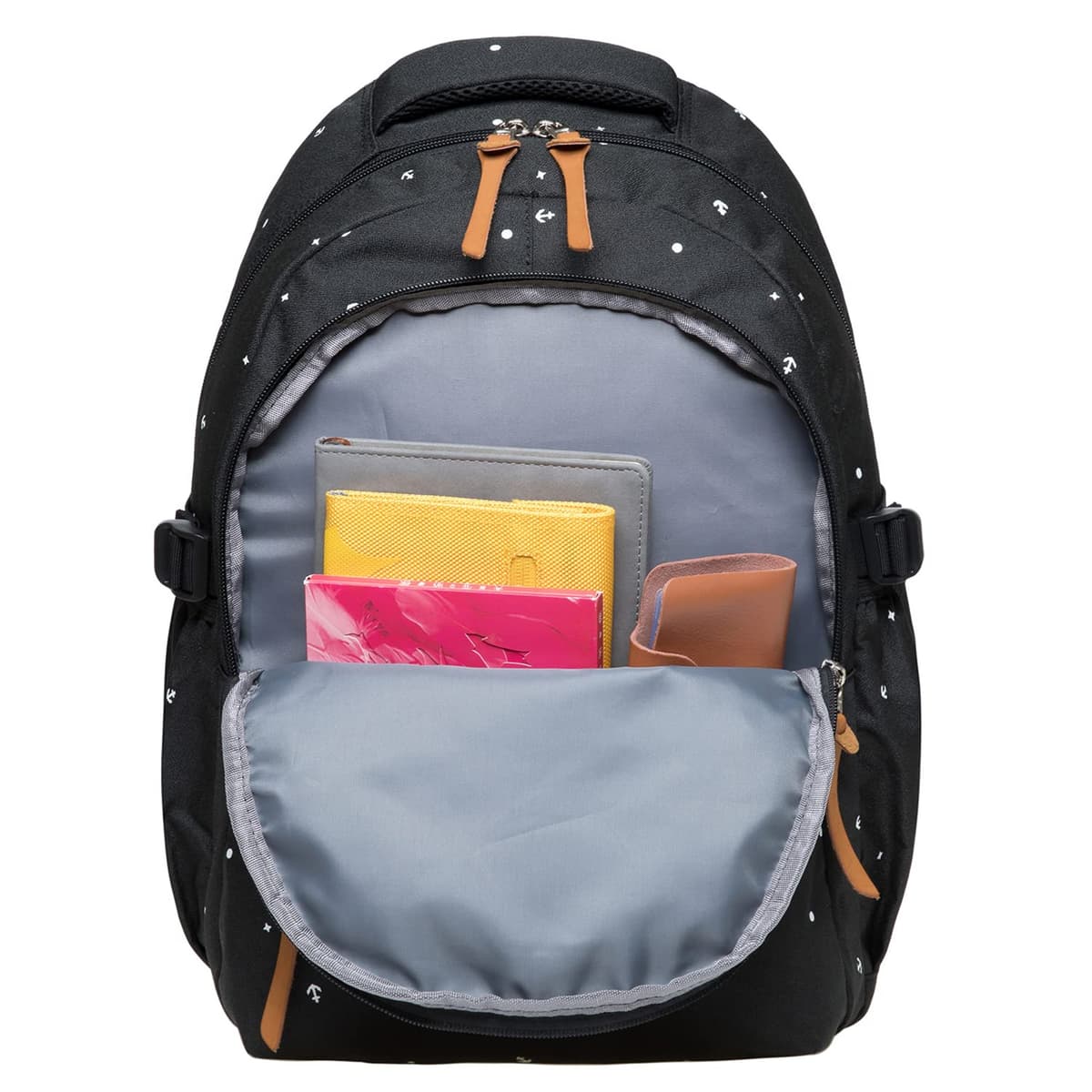 KAUKKO Mochila hermosa y bien pensada con compartimento para portátil de 15" para colegio, universidad, 22 l, Negro Jnl-ks24-03, talla única, Mochilas daypack — view 4
