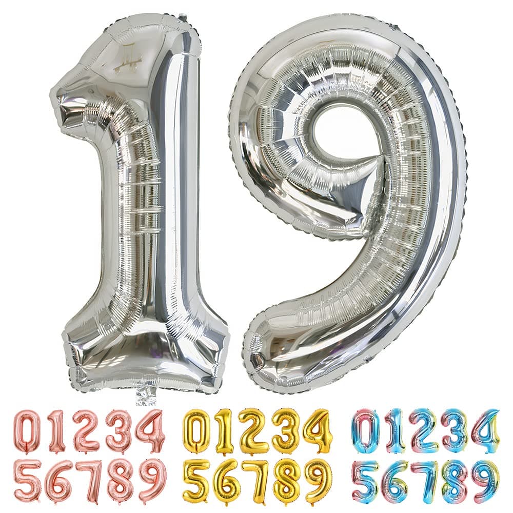 Foil Globo Número 5 Azul 40" (101cm), Inflable Helio o aire, Gigante Numeros 0-9, 10-19, 20-29, 30-100, Grande Globos Decoración para La Boda Aniversario y Cumpleaños Fiestas — view 407