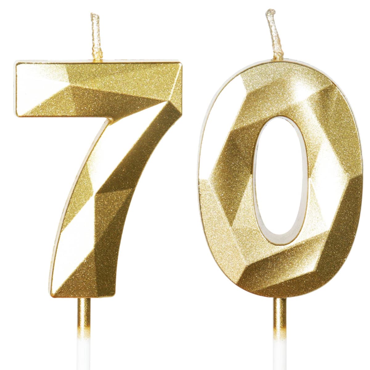 Yiran 50th Birthday Candles, Gold Number 50 Happy Birthday Candles, Cake Topper Decorations for Birthday Party, Wedding Anniversary Celebration Supply — view 154