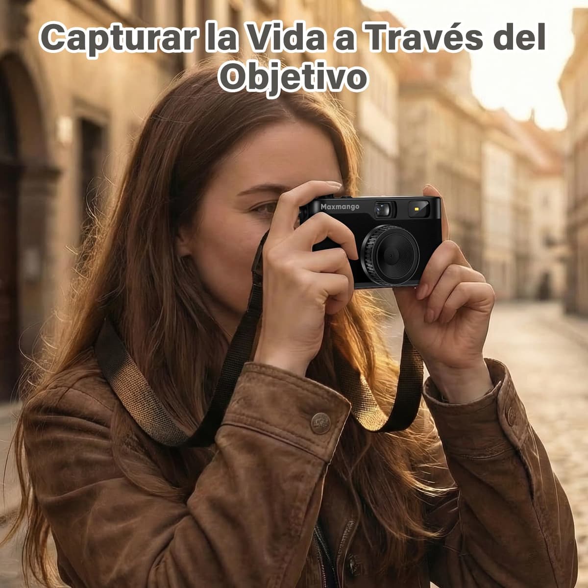 Maxmango D53 Cámara Digital de Estilo Retro sin Pantalla, 12 MP Filtros DIY, Cámara Digital compacta sin Pantalla con Tarjeta SD de 8 GB para 4000 Fotos (Negro) — view 3