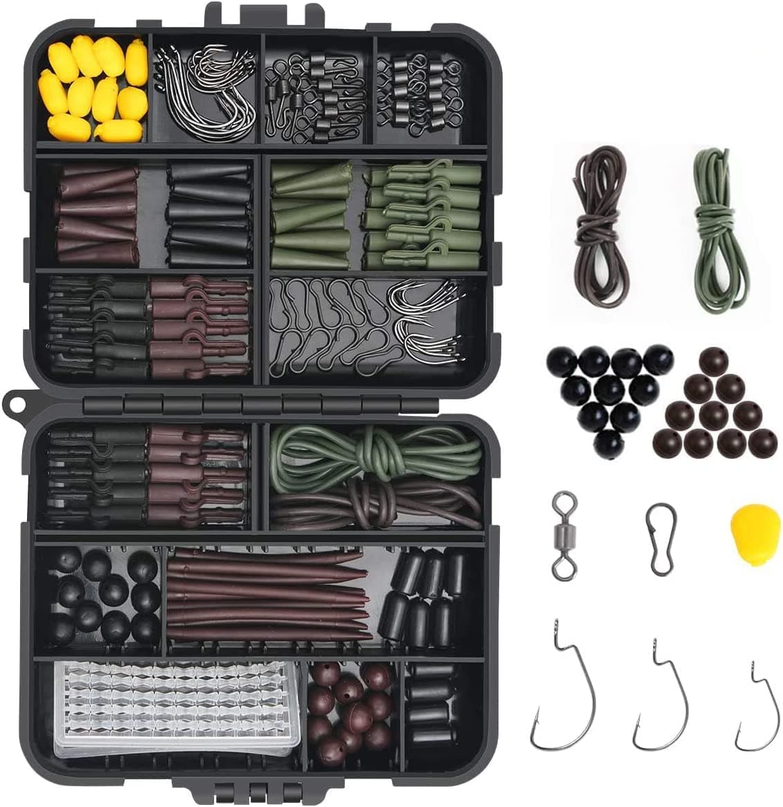 Vicloon Anzuelos de Pesca,Accesorios de Pesca con Caja de Pesca, Incluye Pesas de Plomada, Emerillones e Imperdibles, Diapositivas de Plomada, Anzuelos, Kit de Caja de Aparejos de Pesca — view 8