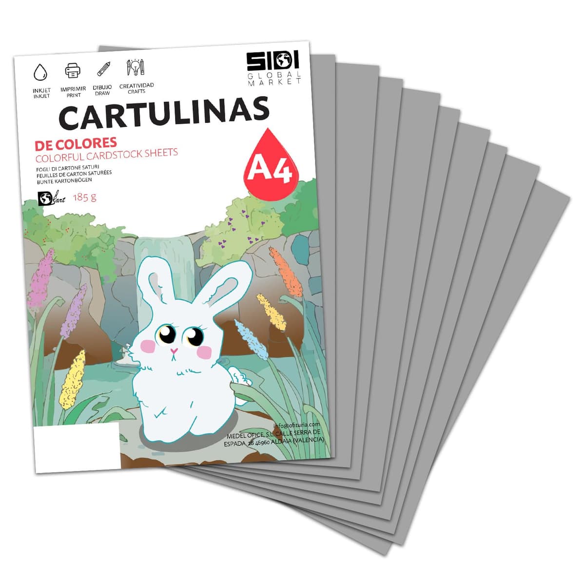 Cartulina A4 Azul Metalizada 230 g Cartulina Brillo Reflectante para Manualidades, Scrapbooking, Impresora Inkjet y Láser, Papel Cartulina Premium Metalizado – SIDI (azul metalizado, 25h) — view 71