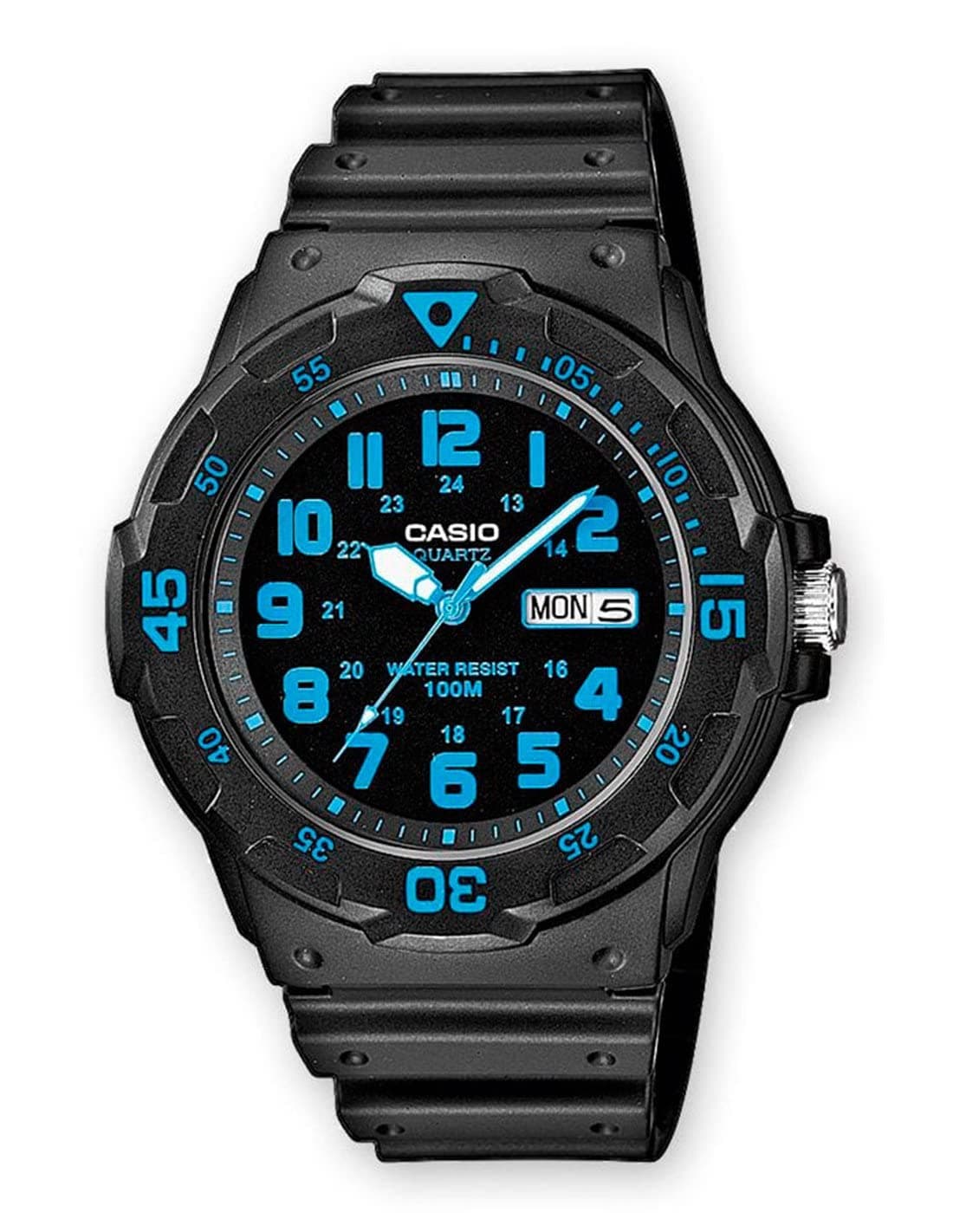 Casio Men's Quartz Day-Date Indicator Black Resin Dive Watch (Model: MRW200H-1BV) — view 3