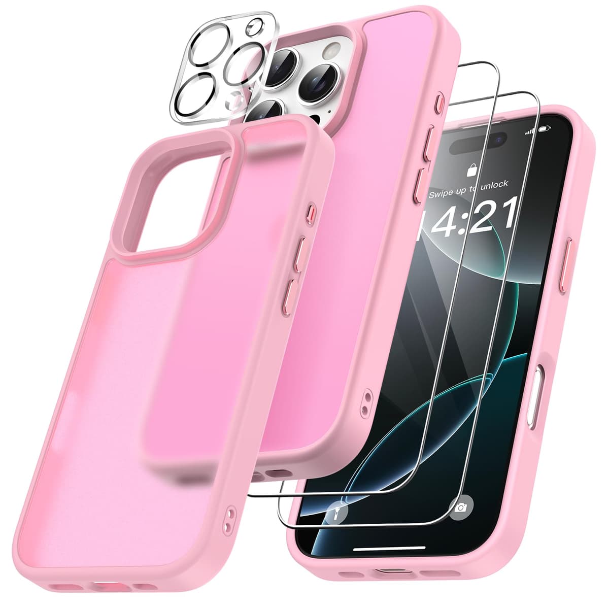FLLAO 4 en 1 Funda para iPhone 15 con 2 Protector Pantalla y 1 Protector Lente Cámara, [Almohadilla de Aire integrada] Antigolpes Antiarañazos Carcasa 6,1 Pulgadas, Transparente — view 54