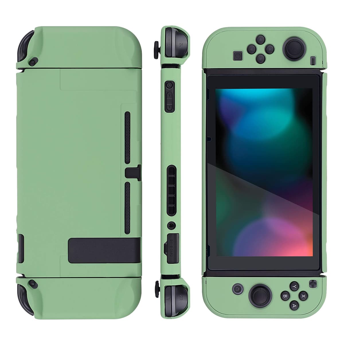 eXtremeRate PlayVital Funda para Nintendo Switch Carcasa Estuche Acoplable Protector Tacto Suave Case de Joycons Protectora Duradera Cover Cáscara para Control Switch Joycon Consola(Matcha Verde) — view 6