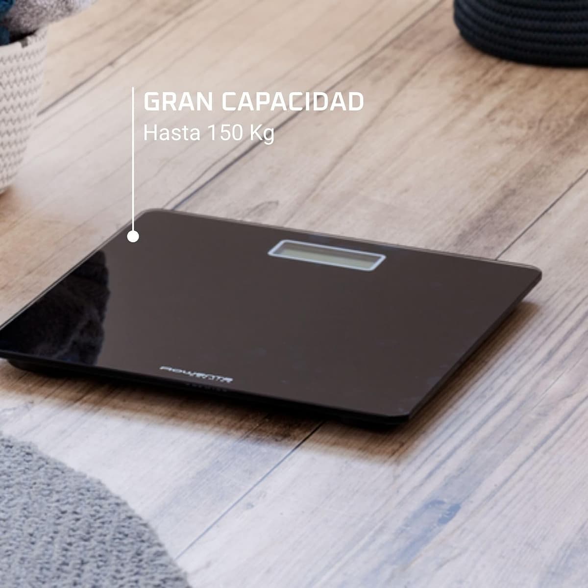 Rowenta Premiss - Báscula de baño con Pantalla LCD, diseño fino de 2cm de alto, hasta 150 kg y 100 gr precisión, encendido y apagado automático, Negro BS1400 — view 4