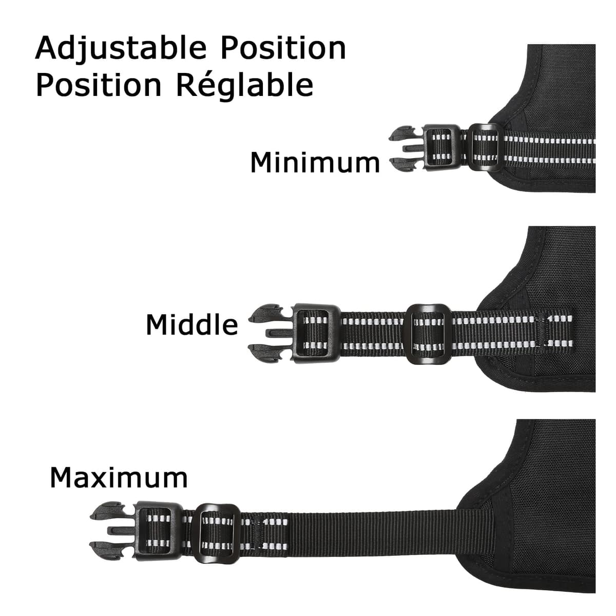 HEELE Dog Harness Medium No Pull Dog Vest Harness with Soft Handle Reflective Pet Harness for Outdoor Training Walking, Black, M — view 6