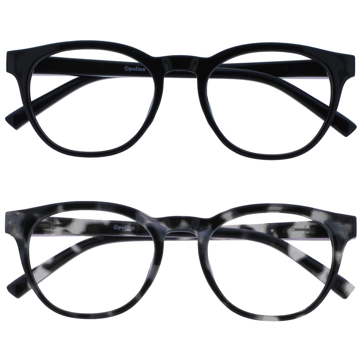 OPULIZE Blu Gafas con Bloqueo de Luz Azul Montura Redonda Azul Bisagras de Muelle Mejoran el Sueño Ordenador Gaming Antirreflejante Hombre Mujer B5-3 +0.00 — view 19