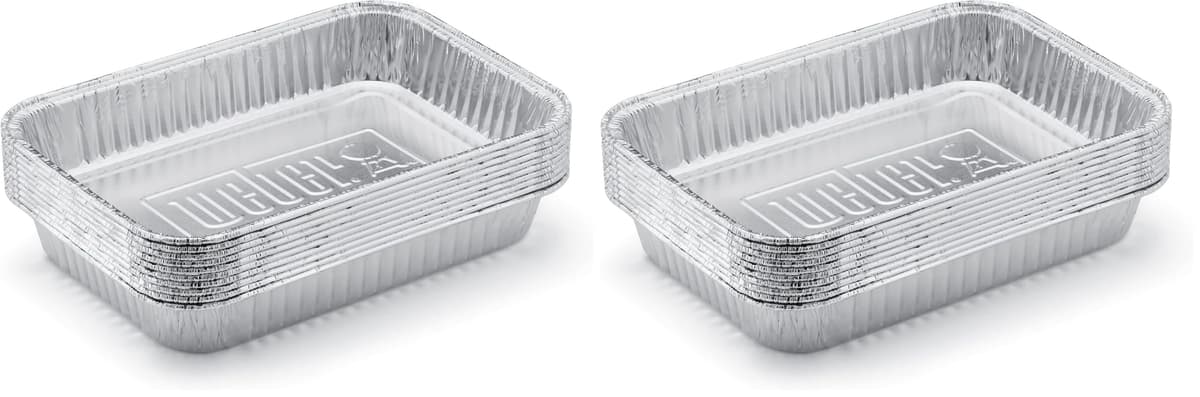 Weber Aluminum Drip Pans, Small (22 x 15.3 x 3.6) 10 Pieces, Perfectly Fitting for The Q, Pulse, Lumin, Traveler, Genesis, Genesis II/LX 200 & 300 Series, Grease Collection Pans - Silver (6415) — view 5
