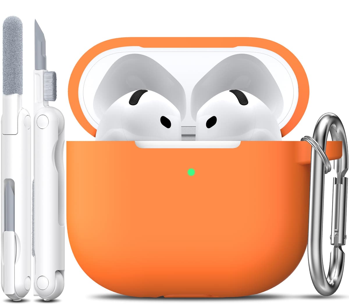 R-fun Funda para AirPods 4 con Kit de Limpieza, Case de Silicona Suave con Llavero, Funda Protectora Completa para Hombres y Mujeres, Compatible con Apple Latest Airpods 4th, Rojo — view 34