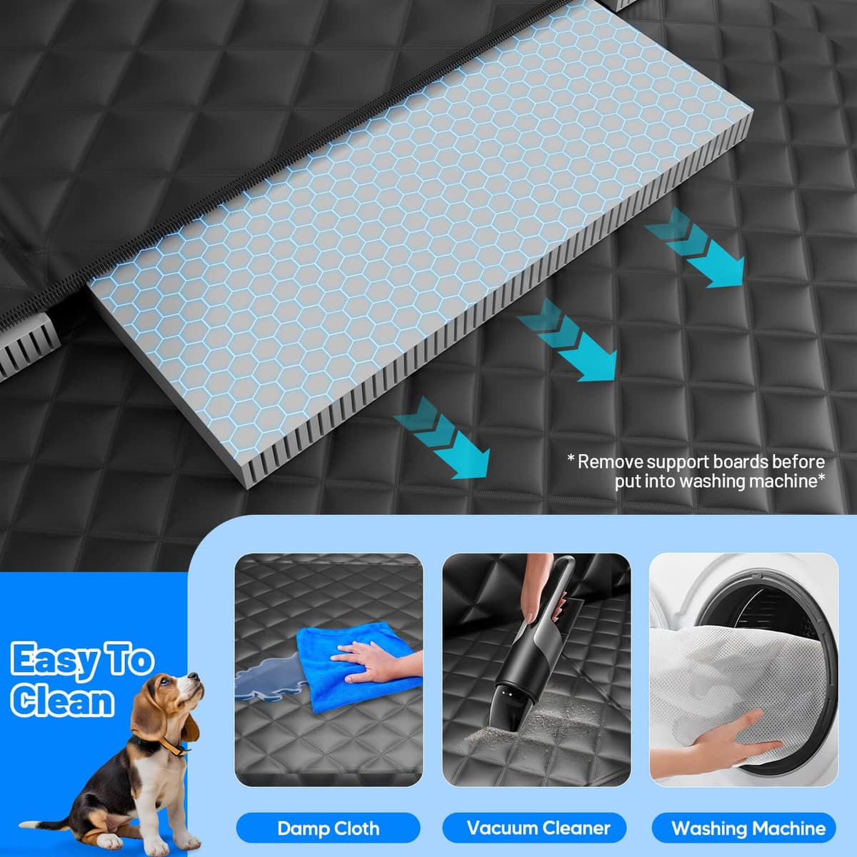 Funda Coche Perro, Impermeable, Antideslizante, Antiarañazos del dura Extensión del Asiento Asiento para Protector Coche Perros Asiento Trasero, Hamaca Viaje Mascotas para la Mayoría de Coches, SUV — view 5