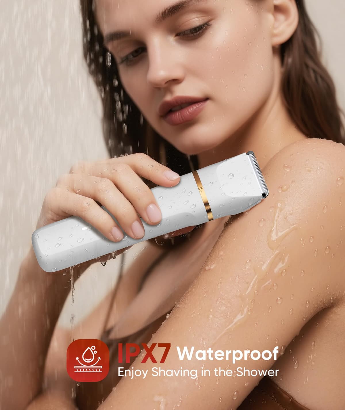 Lady Shavers for Women 3-in-1,Bikini Trimmer Woman IPX7 Waterproof,Nose Trimmer Rechargeable,Pubic Hair Trimmer for Women Wet and Dry,Painless Electric Foil Shaver for Body,Arms Legs Underarms, White — view 5