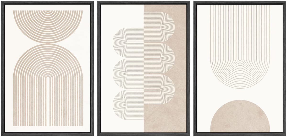 SIGNWIN Framed Canvas Print Wall Art Set Coastal Serenity Abstract Seaside Illustrations Modern Art Decorative Rustic Calm/Zen for Living Room, Bedroom, Office - 24"x36"x3 Natural — view 11