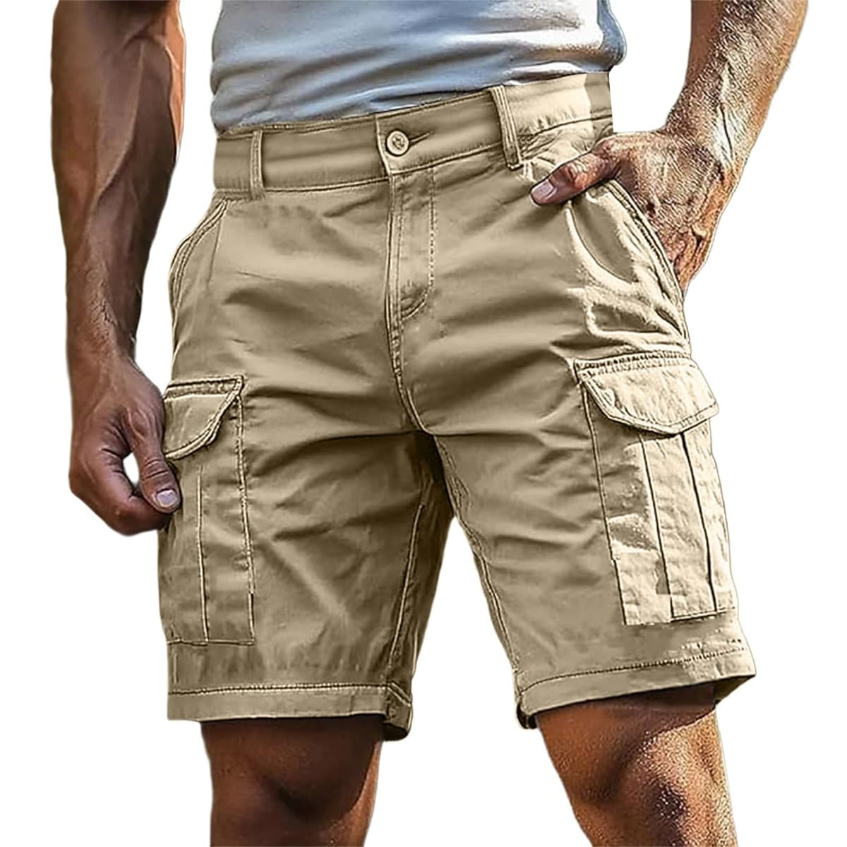 Pantalones Cortos Hombre Cargo Bermudas de Trabajo Deportivos Hombre Verano Cargo Cortos Casual Bermudas Shorts Running Deporte con Múltiples Bolsillos — view 13