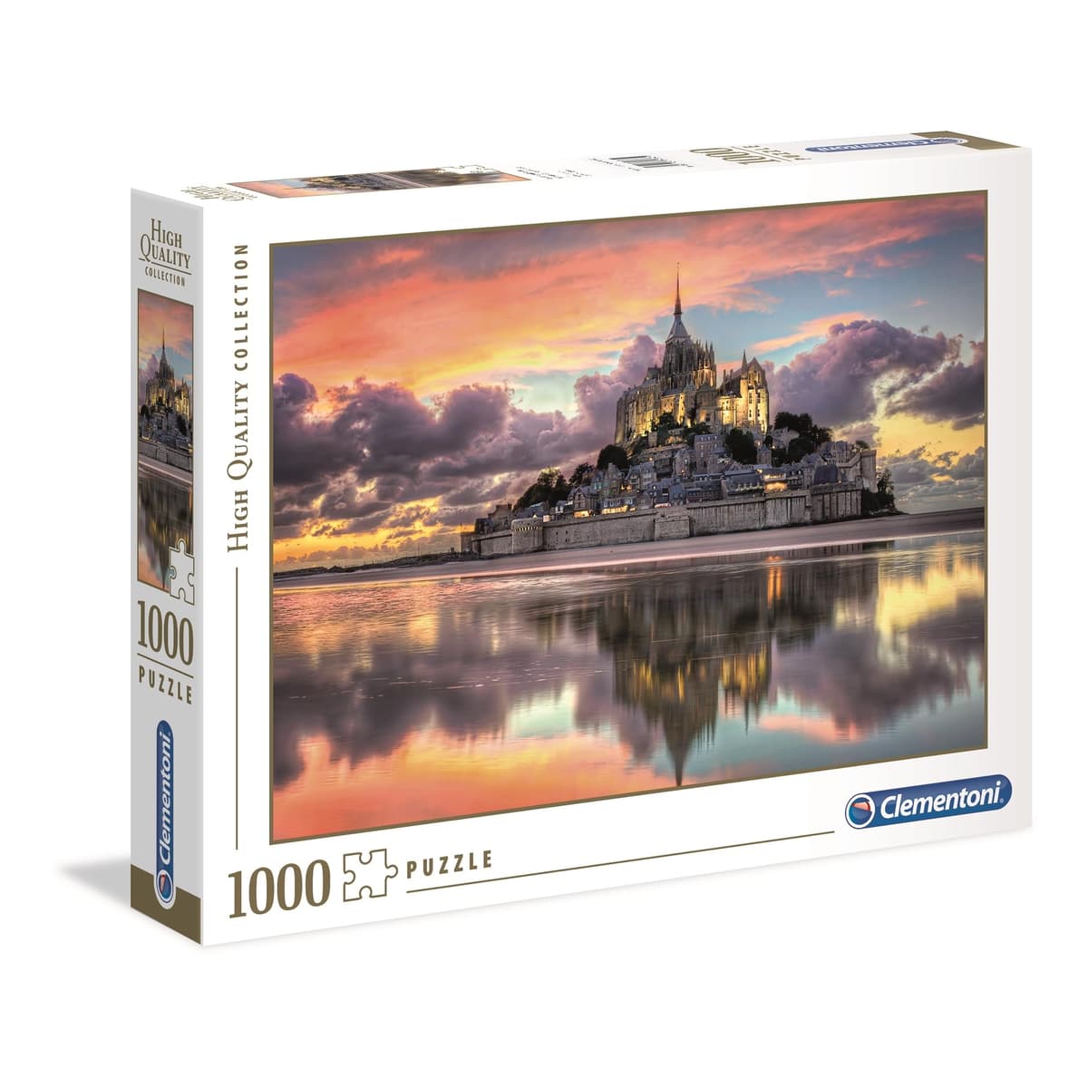 Clementoni Puzzle 1000 Piezas Paisaje Naturaleza Mont Saint Michel, Puzzle Adulto Naturaleza (39367), Multicolor