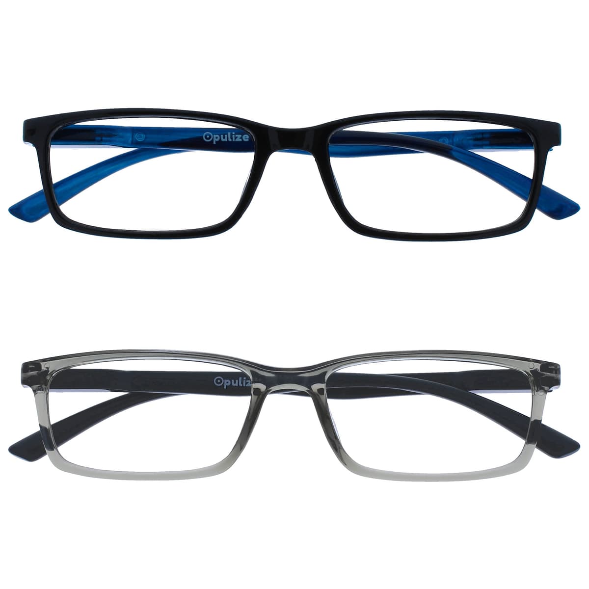 OPULIZE SEE Blue Light Blocking Reading Glasses for Men Women Anti Glare Lenses UV Protection Rectangular, 3 Pack - Black/Brown/Blue — view 48