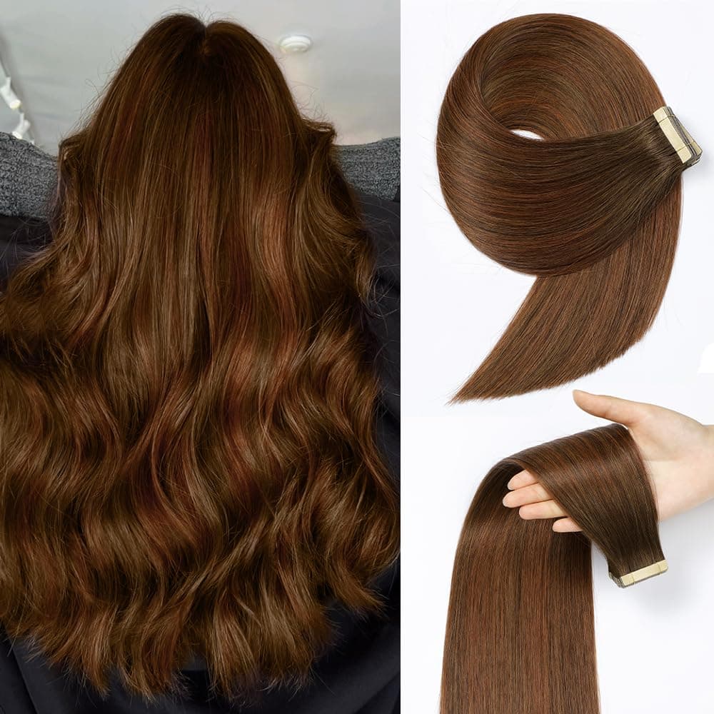 YDDM Extensiones Adhesivas Pelo Natural 20pcs 35cm 40g Negro - Extensiones De Cabello Humano (14 Pulgadas, 1B#) — view 25