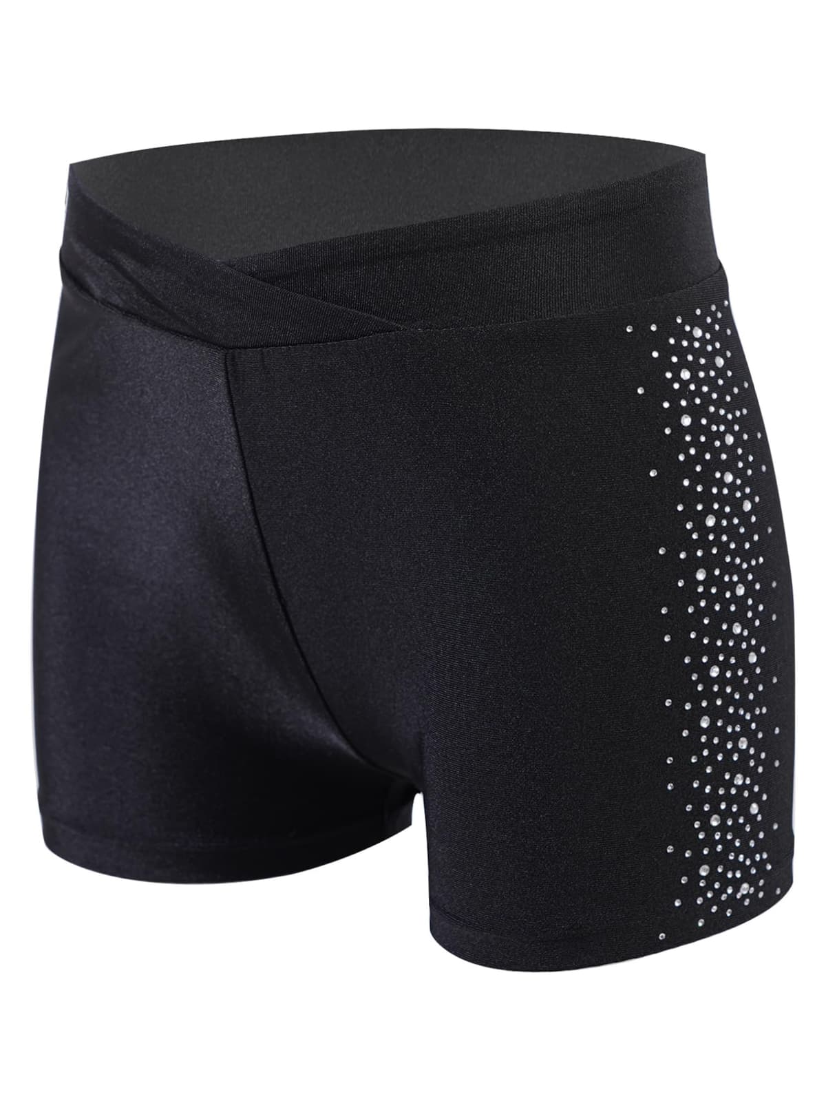 Freebily Pantalones Cortos De Gimnasia para Niñas Leggings Cortos Cintura Alta Mallas De Patinaje Pantalones para Entrenamiento Deportivo — view 3
