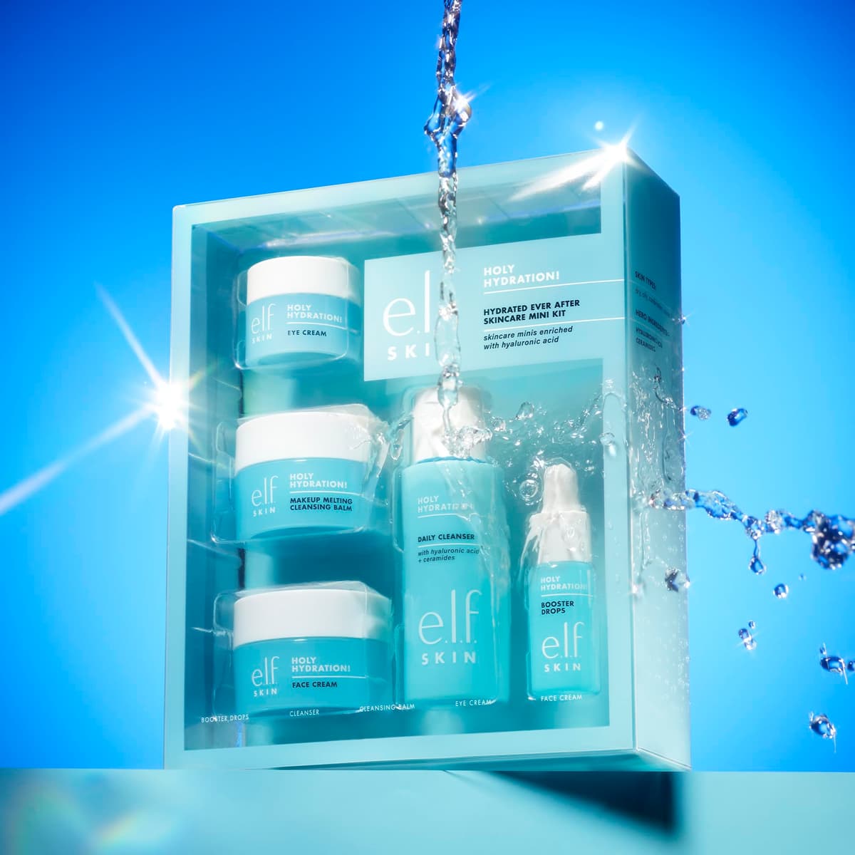 e.l.f. SKIN Hydrated Ever After Skincare Mini Kit, Cleanser, Makeup Remover, Moisturiser & Eye Cream For Hydrating Skin, Airplane-Friendly Sizes — view 2