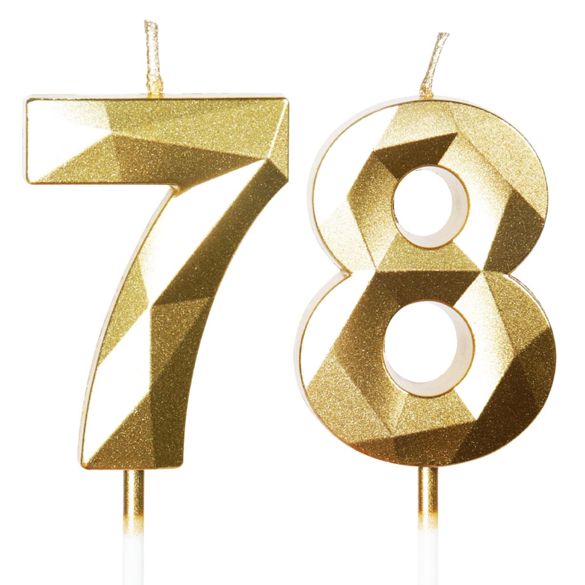 Yiran 50th Birthday Candles, Gold Number 50 Happy Birthday Candles, Cake Topper Decorations for Birthday Party, Wedding Anniversary Celebration Supply — view 231