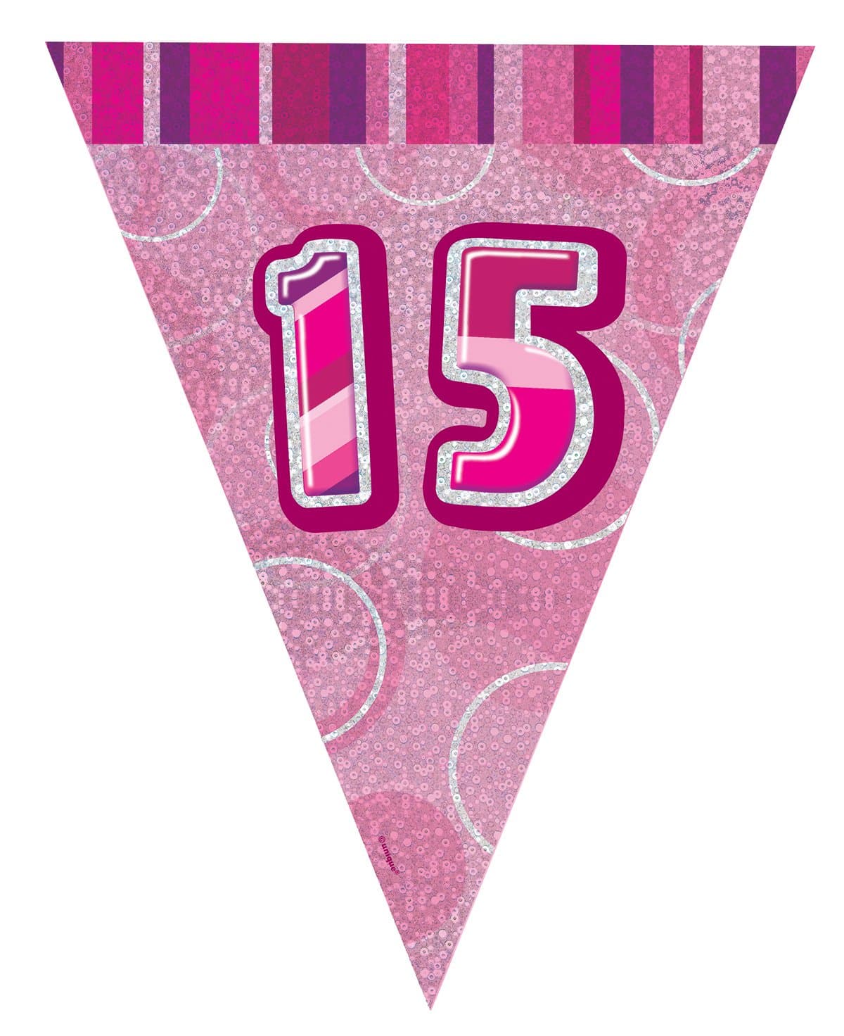 Unique Party 92068 - 9ft Foil Glitz Pink Happy 80th Birthday Banner — view 232