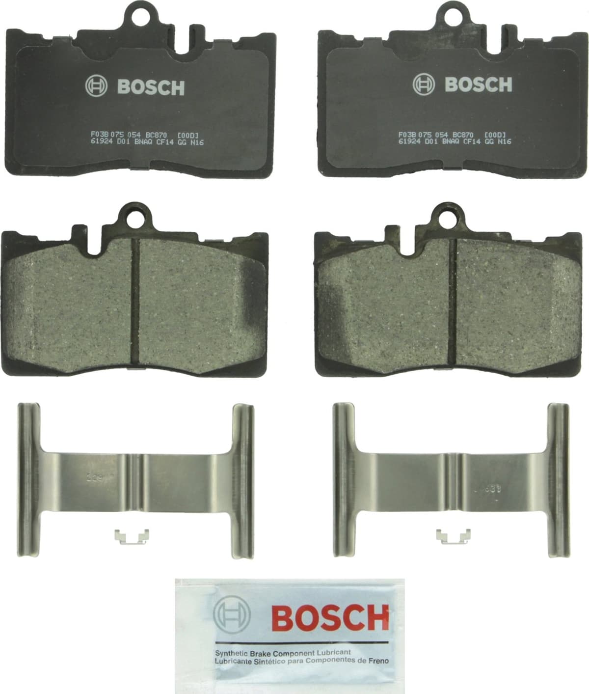 Bosch BC914 QuietCast Premium Ceramic Disc Brake Pad Set For: Acura ILX; Honda Accord, Civic, CR-V, Element, Fit, Front — view 255