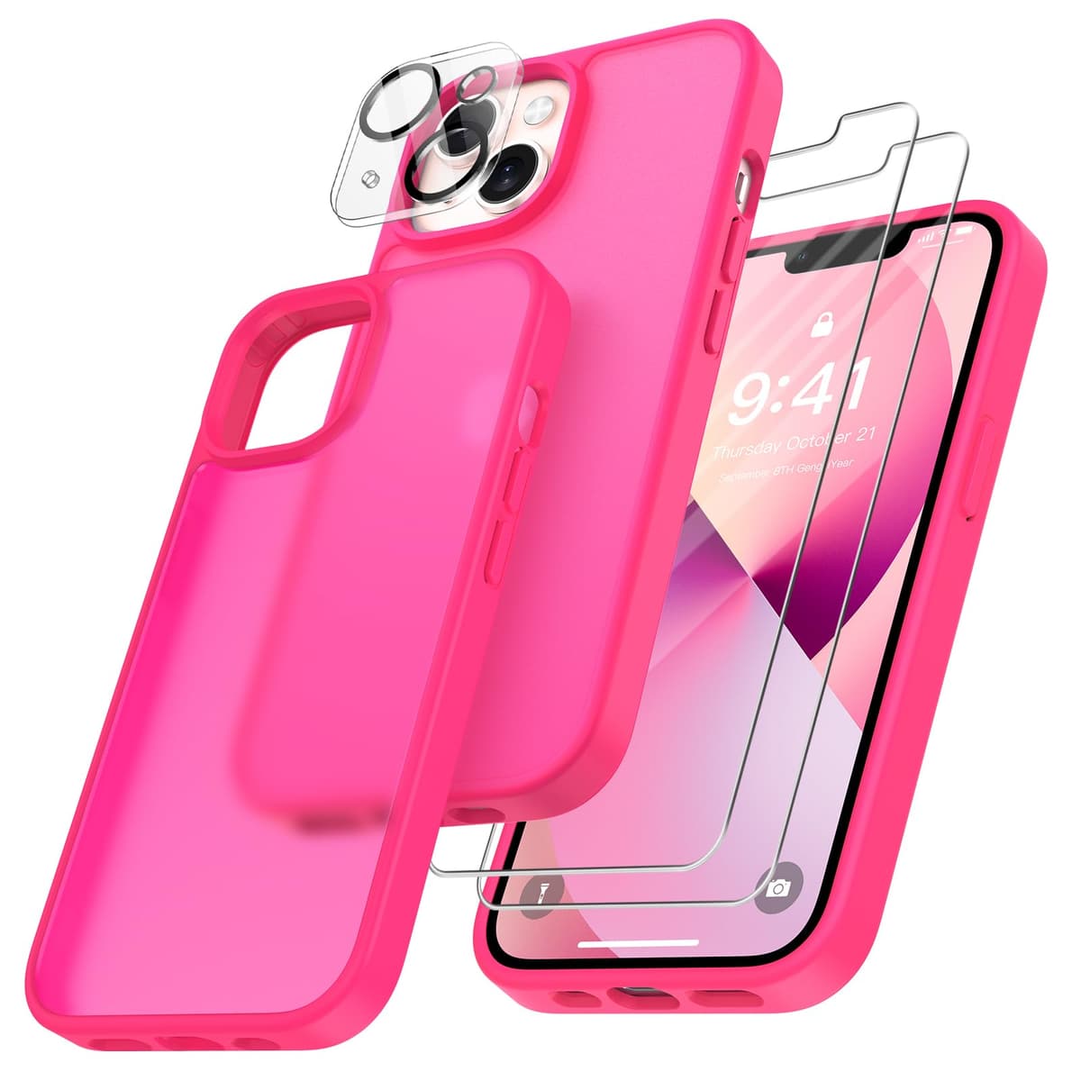 FLLAO 4 en 1 Funda para iPhone 15 con 2 Protector Pantalla y 1 Protector Lente Cámara, [Almohadilla de Aire integrada] Antigolpes Antiarañazos Carcasa 6,1 Pulgadas, Transparente — view 59