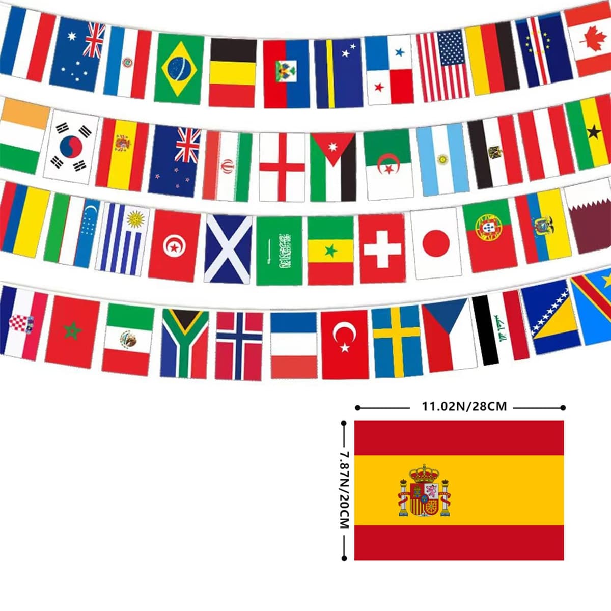 World Cup Bunting 2026, 48 Participating Countries Banner String Flags,World Cup Football 2026 Double Sided Fabric Flags for Bar, Pub,Street, Garden, Sports Event Decoration (20m/65.6ft,2 Pack) — view 2