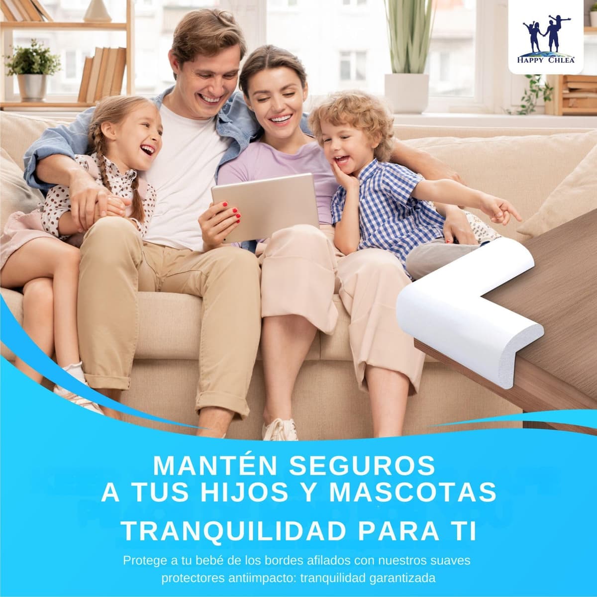 Happy Chlea 20 Protector Esquinas Bebé de Goma con Tecnología Espuma Activa + 2 Cierres Seguridad Cajones, Esquineras para Cama, Mesa y Muebles — view 2
