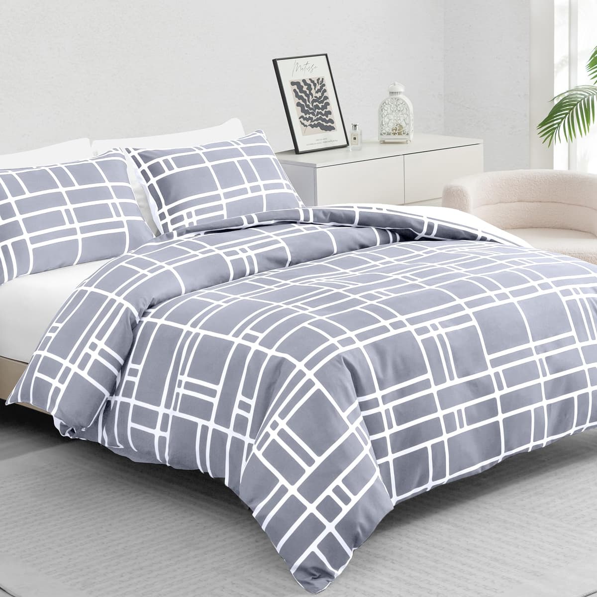 Pamposh 3 Pcs Single Duvet Cover Set with Matching Black Single Fitted Sheet 40 cm Extra Deep Pocket - UltraSoft Breathable Premium Microfibre Reversible Quilt Cover Bedding Set For All Seasons — view 28