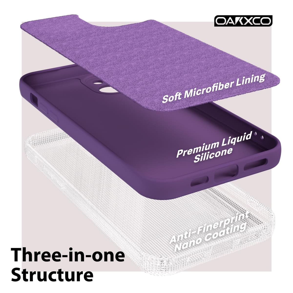 oakxco for iPhone 17 Pro Max Phone Case Liquid Silicone, Cute Thin Slim Grip Soft Rubber Gel for Women Men, Smooth Matte TPU Plain Solid Color Girly Simple Case with Camera Cover, Light Pink — view 1585