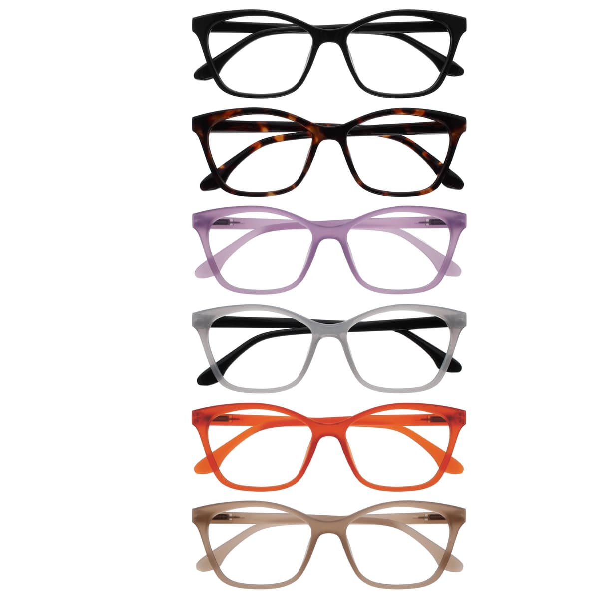 OPULIZE KAT Reading Glasses - Stylish Cat's Eye Frame - Men and Women - Spring Hinges, 2 Pack - Black / Tortoise Brown — view 11