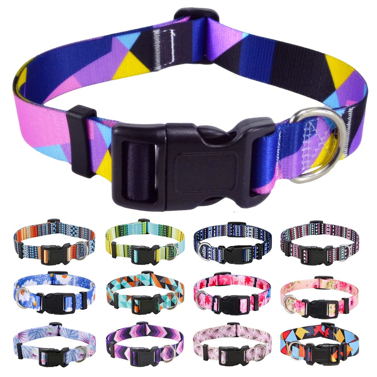 Mihqy Dog Collar for Small Dogs, Cute Small Medium Large Dog Pet Collar, with Floral Patterns, Soft Adjustable for Boy Girl Female Male Puppy Dog Collar(Floral Pink,S) — view 10