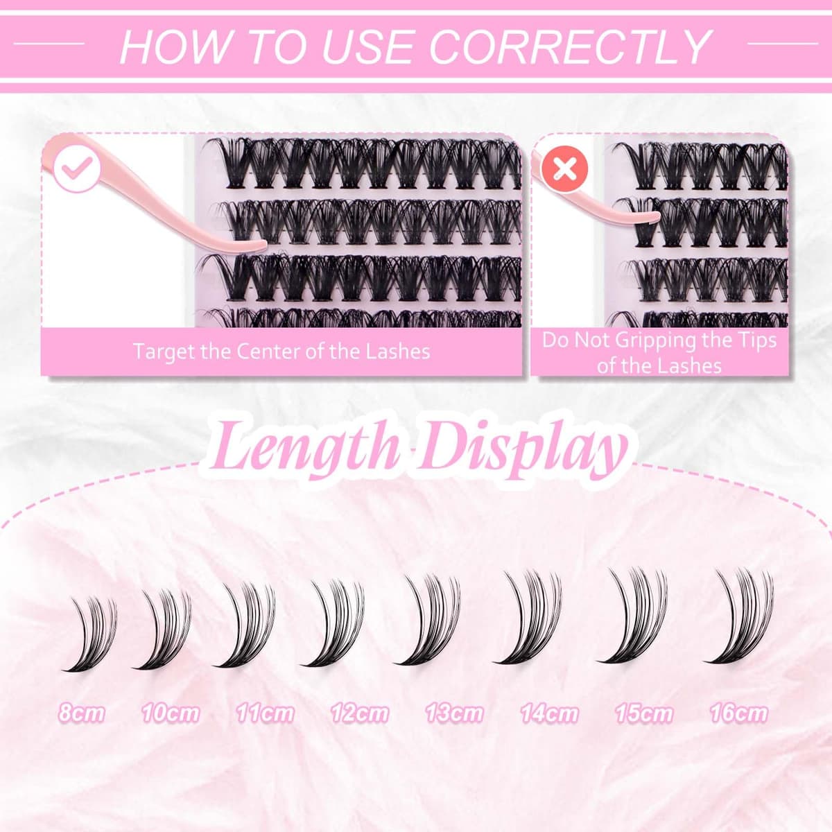 FADLASH 280pcs Extensiones Pestañas Postizas Individuales 40D Cluster Lashes 0.07mm Rizo D Mix 8-16mm Volumen Ruso Pestañas Racimo — view 5