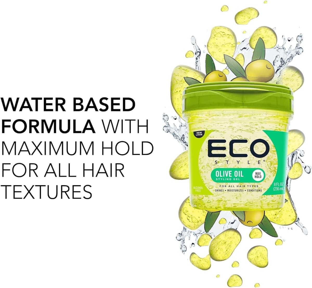 Eco Style Olive Oil Eco Styler Hair Gel, Hydrate and Style, Alcohol-Free, 236 ml (Pack of 1) — view 3