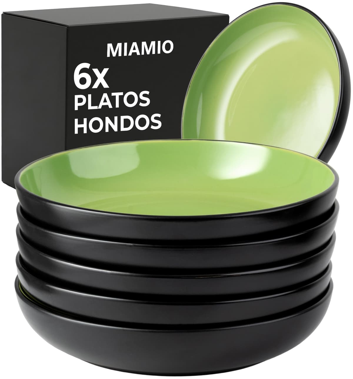 MIAMIO - 6 x 350 ml Juego de Taza de Café/Copa de desayuno - Le Papillon Colección (Negro) — view 46