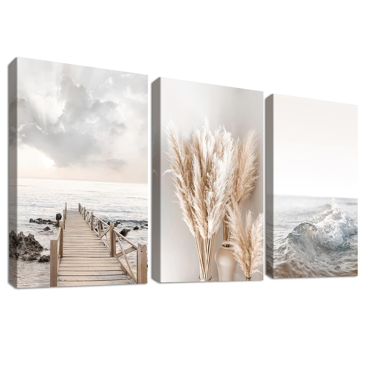 3 Panels Black White Canvas Wall Art Love Home Motivational Quotes Painting on Canvas Print Picture for Living Room Hallway Stairs Bedroom Bathroom Wall Decor Ready To Hang 90x40cm(12"x16"x3pcs) — view 14