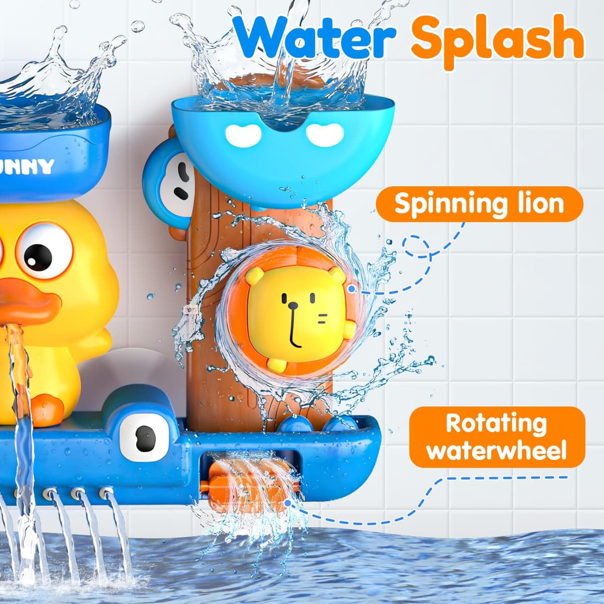 Kids Bath Toys for 1 2 3 Year Old: Fun Duck Blue Toys for 2 3 4 Year Old Boy - Popular Gifts for Boys Age 1-3 - Bathtub Toys for Baby Boys 12+ Months — view 5