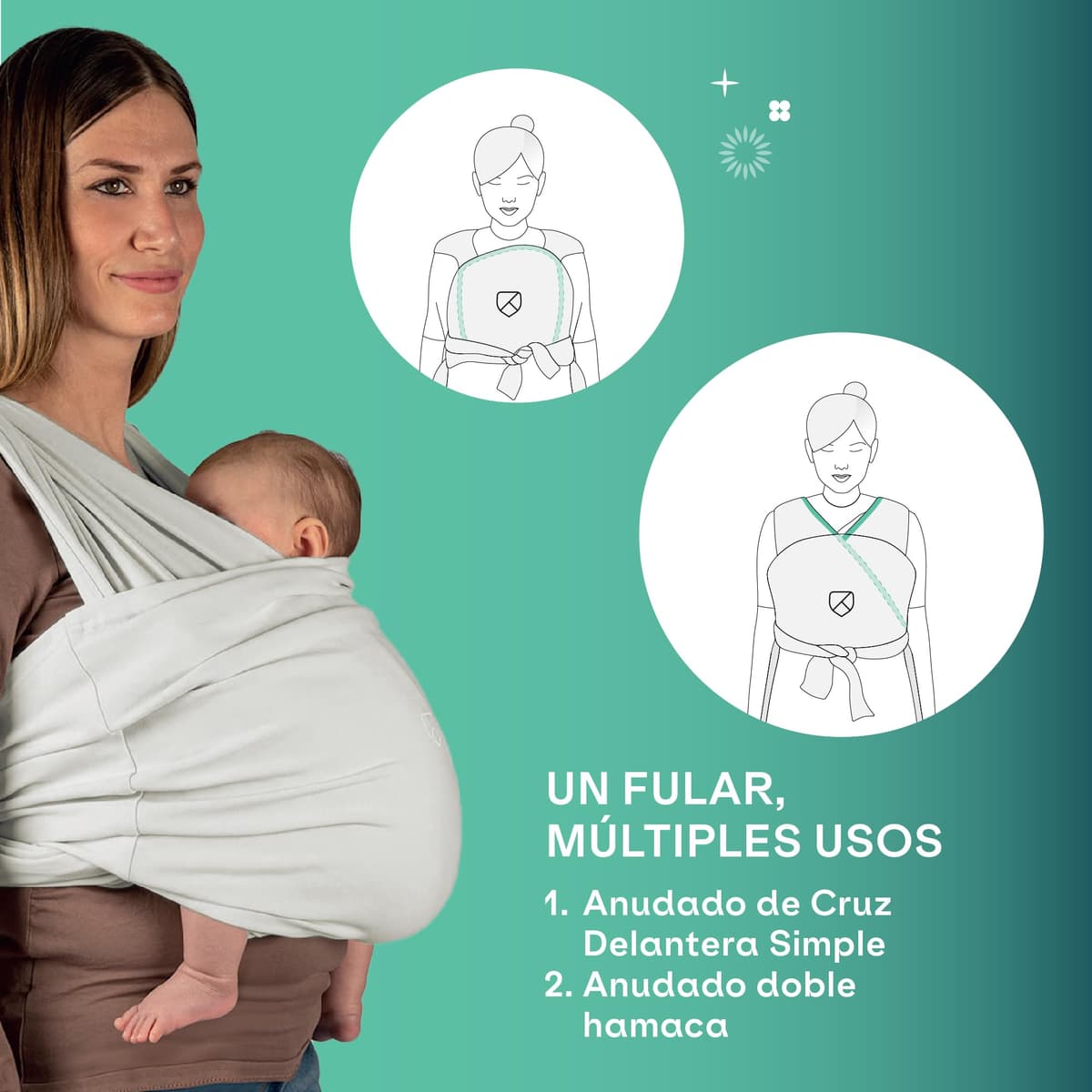 Koala Babycare Fular portabebes- Cuddle Band 2.0 – Portabebes recien nacido homologado hasta 15 kg 100% algodón - Ajustable y unisex — view 4