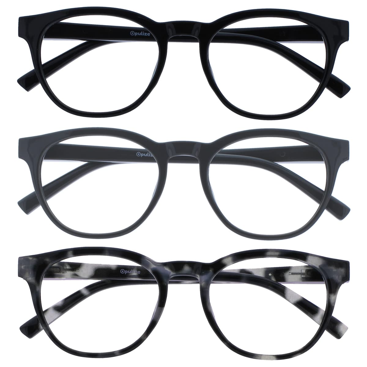 OPULIZE Blu Gafas con Bloqueo de Luz Azul Montura Redonda Azul Bisagras de Muelle Mejoran el Sueño Ordenador Gaming Antirreflejante Hombre Mujer B5-3 +0.00 — view 20