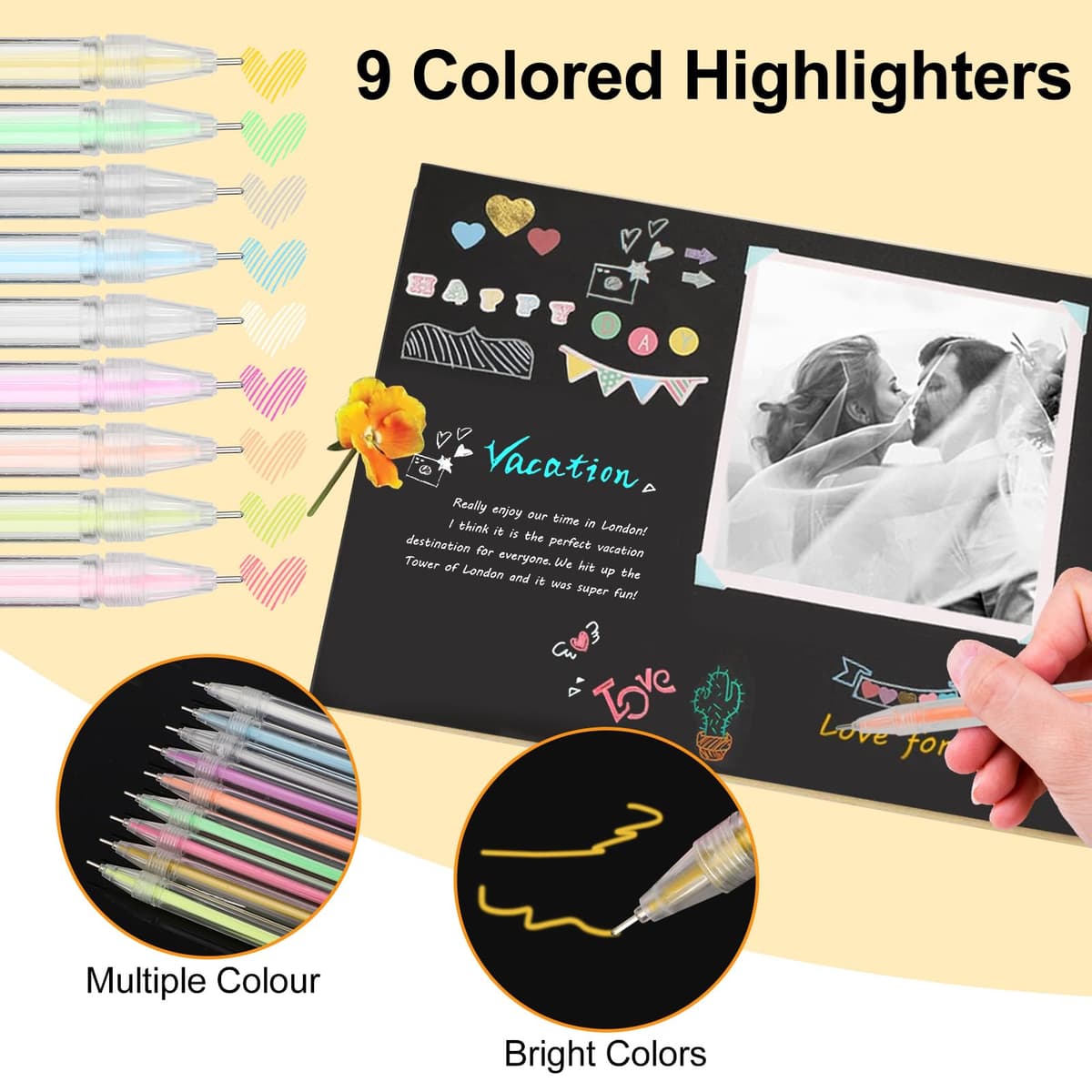 Album de Fotos Scrapbook Espiral 80 Páginas para Pegar y Escribir - 215 * 150mm DIY Scrapbooking Album para Bebé y Regalo de Cumpleaños — view 5