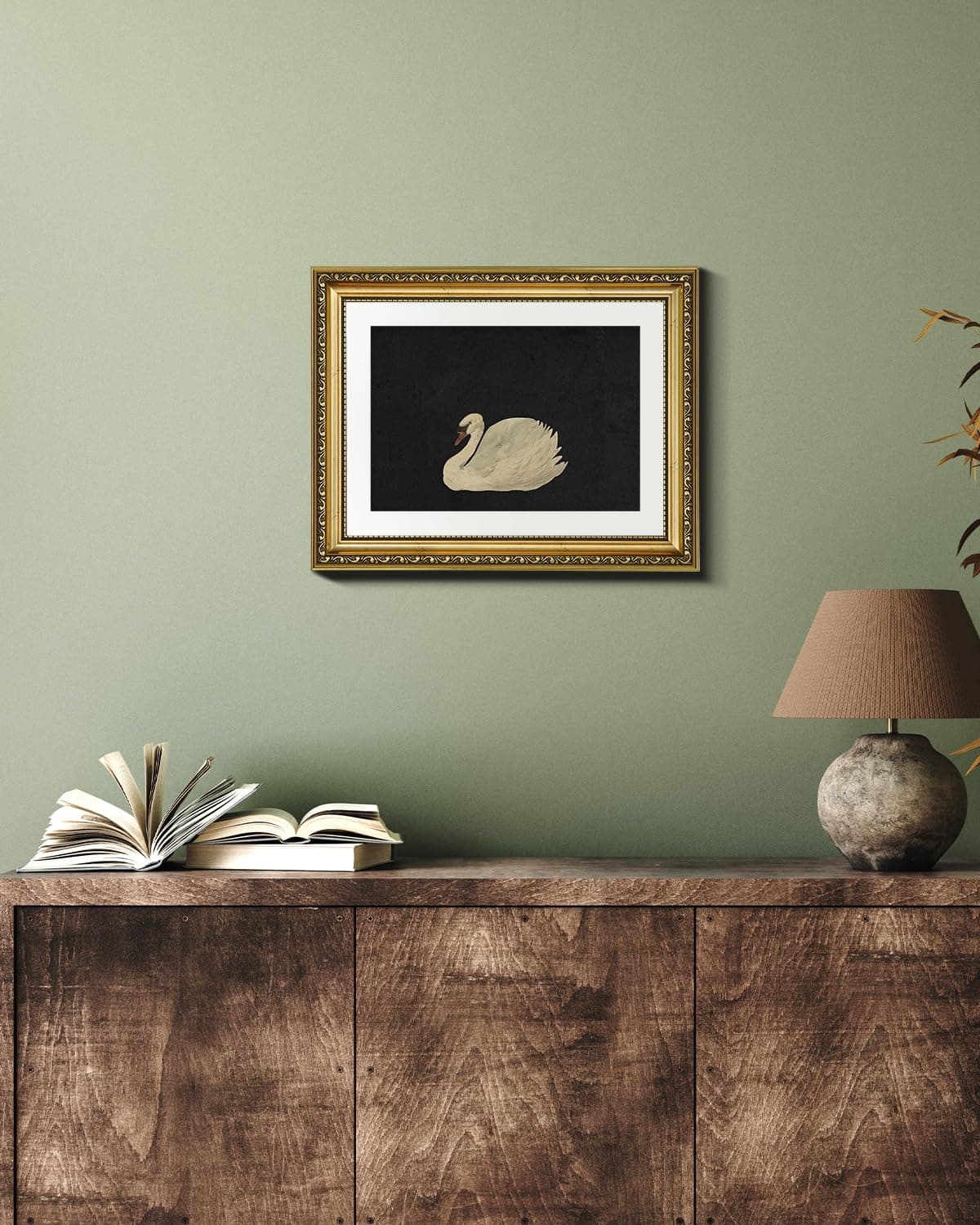 VIYYIEA Gold Framed Wall Art Canvas Print Home Decor Vintage Swan Decoration Grace Swan Art Painting Pictures Rustic Bathroom Wall Decor Animal Farmhouse Artwork for Living Room Bedroom Office 11x14in — view 5