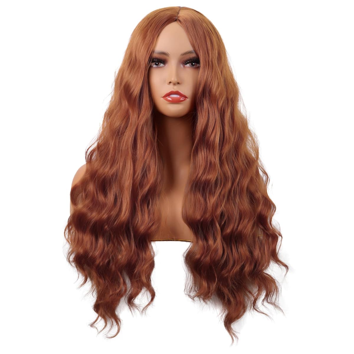 MapofBeauty 24 Pulgada/60 cm Largo Lacio Peluca Con Flequillo Sintética Cabello Heat Resistente Para Fiesta de Cosplay (Rosa Caliente) — view 16