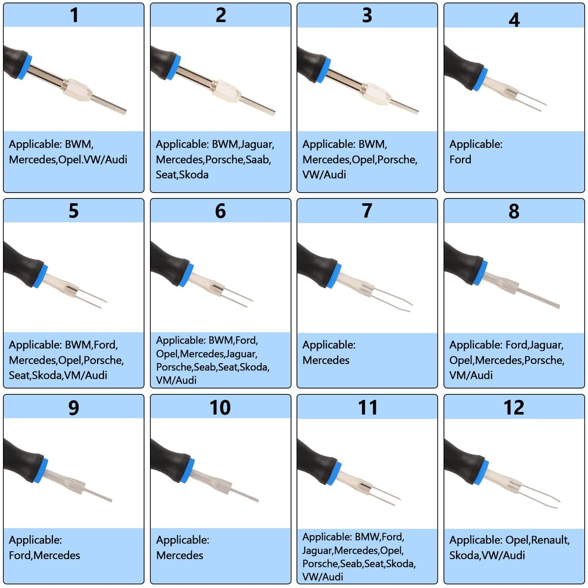 KAISAL 23 Pcs Automotive Terminal Removal Tool Kit Carbon Steel Car Terminal Release Tool Universal Electrical Wiring Connector — view 4