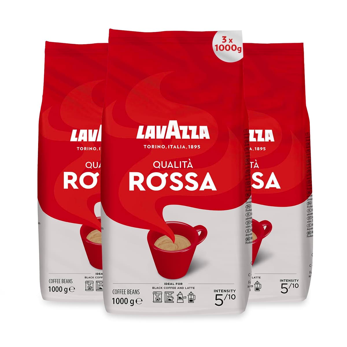 Lavazza, Qualità Rossa, Coffee Beans, Arabica and Robusta, Intensity 5/10, Medium Roasting, 1 Kg — view 31