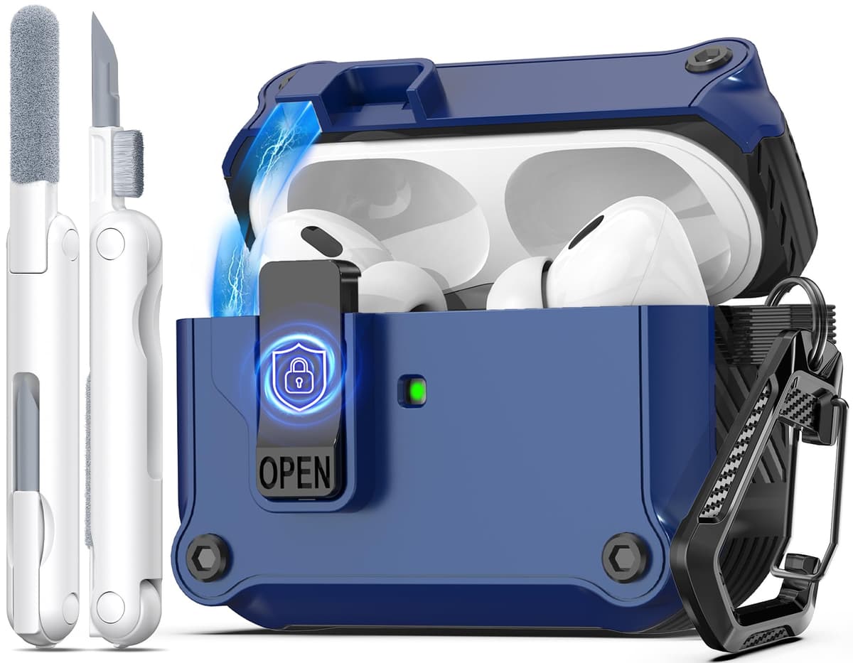 R-fun Compatible con AirPods Pro 2 Gen (Cubierta Auto emergente) con Kit de Limpieza, para Airpods Pro 2/1 Gen (2023/2022/2019), para Estuche Airpods Pro (USB-C/Lightning),Negro — view 51