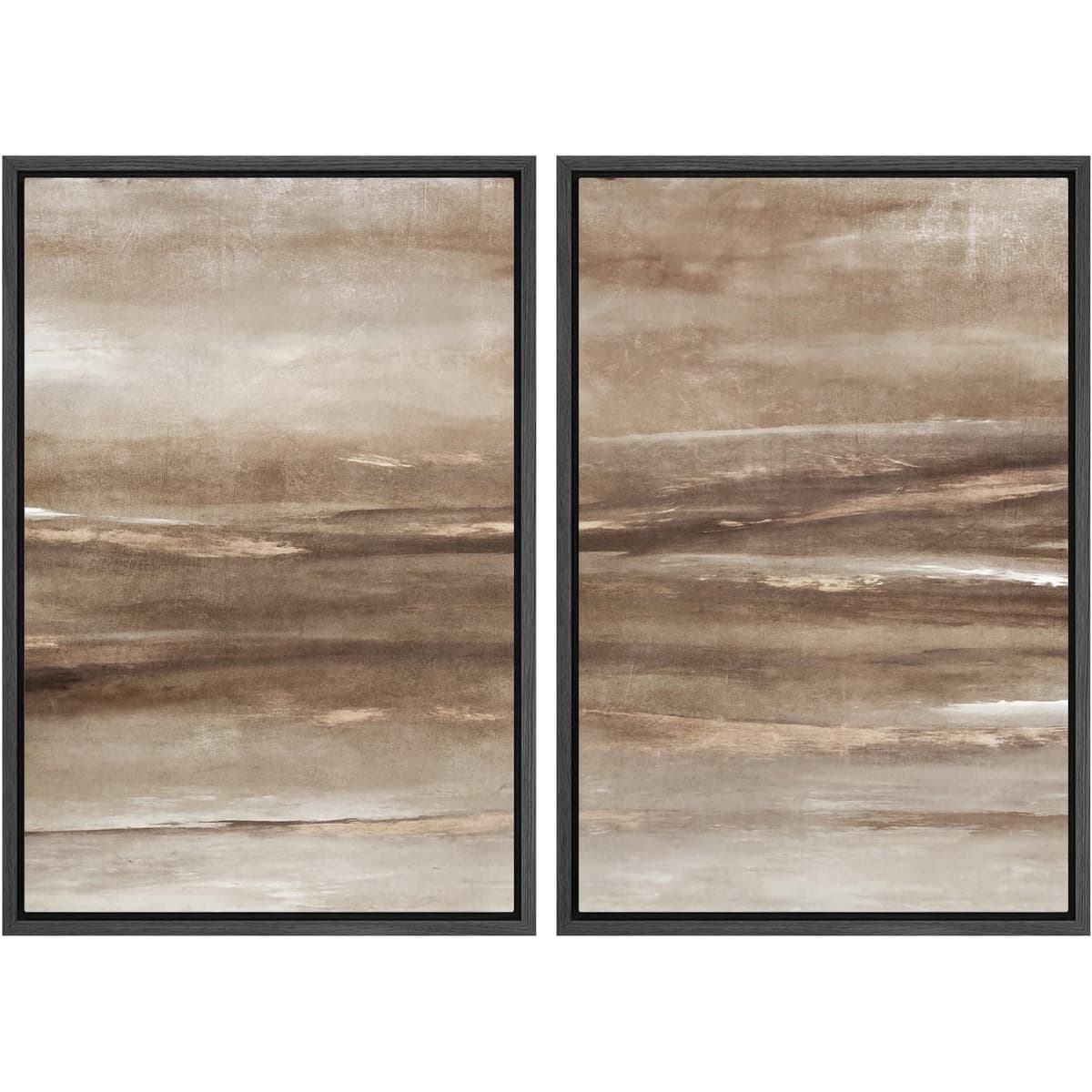 MUDECOR Framed Canvas Print Wall Art Set Watercolor Pastel Duotone Tan Landscape Abstract Shapes Illustrations Modern Art Decorative Contemporary for Living Room, Bedroom, Office - 24"x36"x2 Natural — view 78